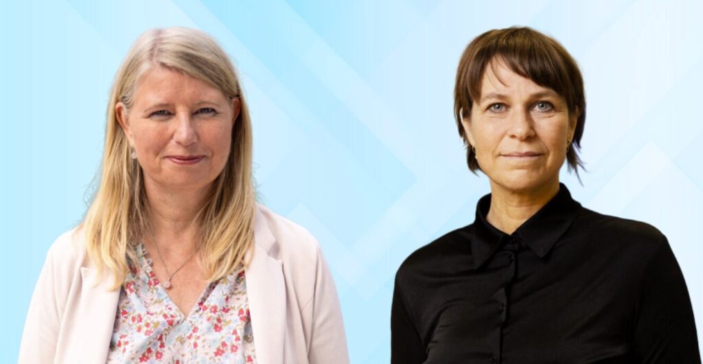 Christina Sejr Pedersen, der er direktør for Half Double Institute og udviklingschef for Industriens Fond, Charlotte Kjeldsen Krarup.