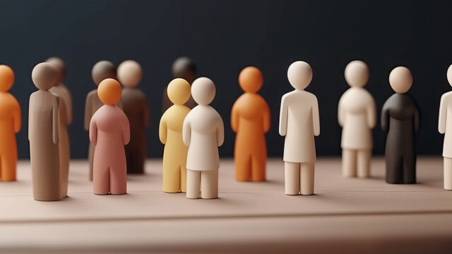 Mennesker i forskellige hudfarver og former