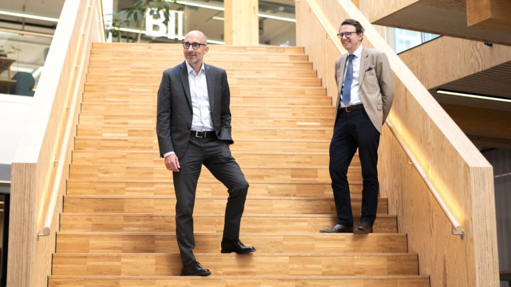 Thomas og Jens, der i fællesskab har udviklet AI Lab i spidsen for henholdsvis Industriens Fond og BII.