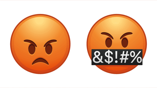 vredemoji1920x1080 To vrede emojis. Den ene med sort bjælke for munden.